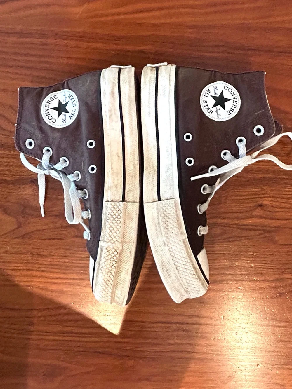 Converse Chuck Taylor High Top Sneakers - Brown and White